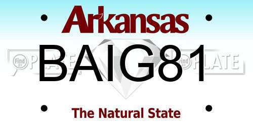 BAIG81 Arkansas License Plate
