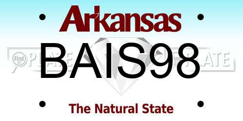 BAIS98 Arkansas License Plate