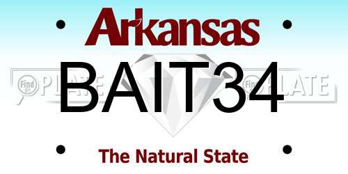 BAIT34 Arkansas License Plate