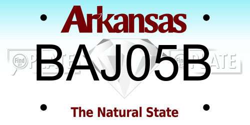 BAJ05B Arkansas License Plate