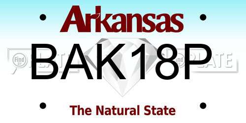 BAK18P Arkansas License Plate