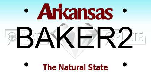 BAKER2 Arkansas License Plate