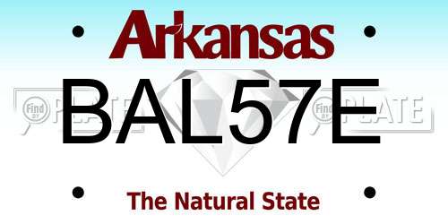 BAL57E Arkansas License Plate