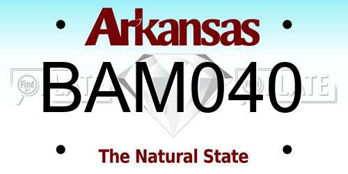 BAM040 Arkansas License Plate