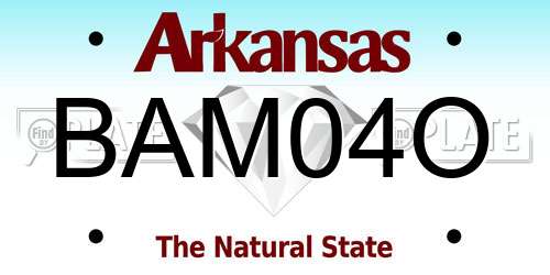 BAM04O Arkansas License Plate