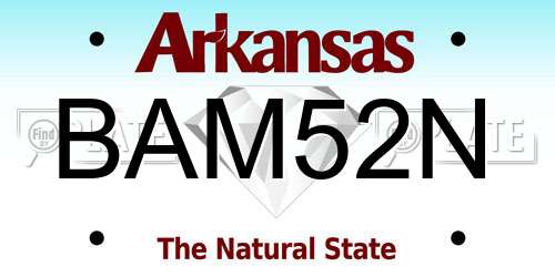 BAM52N Arkansas License Plate