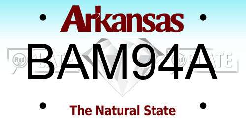 BAM94A Arkansas License Plate