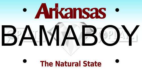 BAMABOY Arkansas License Plate