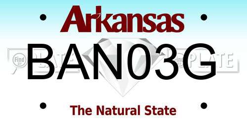 BAN03G Arkansas License Plate