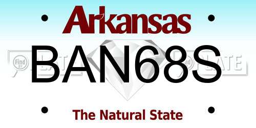 BAN68S Arkansas License Plate