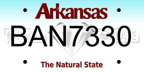 BAN7330 Arkansas License Plate