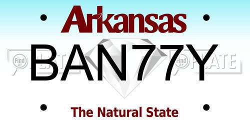 BAN77Y Arkansas License Plate