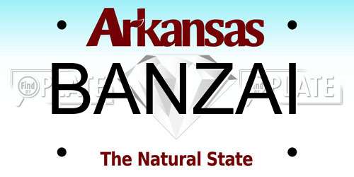 BANZAI Arkansas License Plate