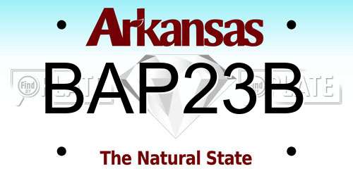 BAP23B Arkansas License Plate
