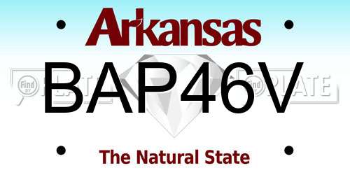BAP46V Arkansas License Plate