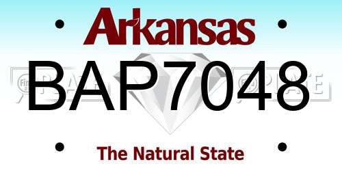 BAP7048 Arkansas License Plate