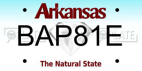 BAP81E Arkansas License Plate