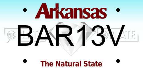 BAR13V Arkansas License Plate
