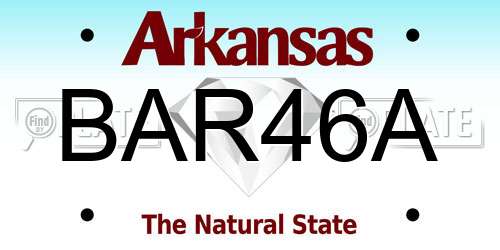 BAR46A Arkansas License Plate