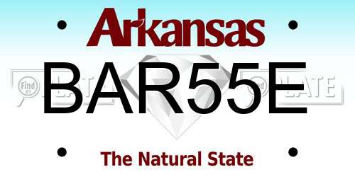 BAR55E Arkansas License Plate