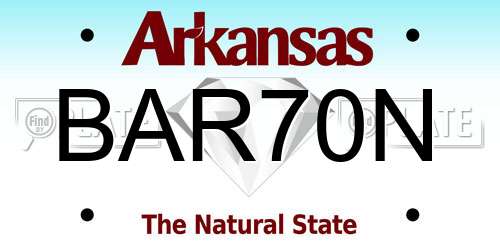 BAR70N Arkansas License Plate