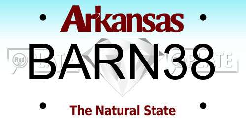 BARN38 Arkansas License Plate