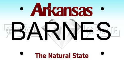 BARNES Arkansas License Plate