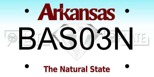 BAS03N Arkansas License Plate