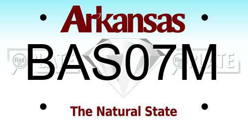 BAS07M Arkansas License Plate