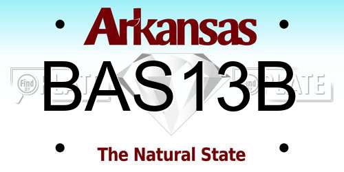 BAS13B Arkansas License Plate