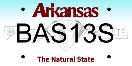 BAS13S Arkansas License Plate