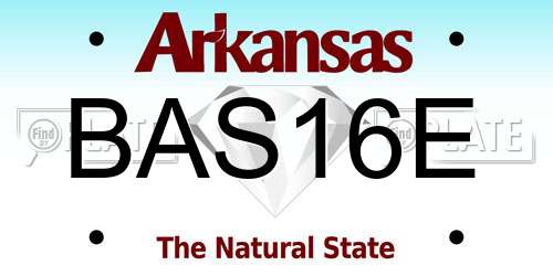 BAS16E Arkansas License Plate