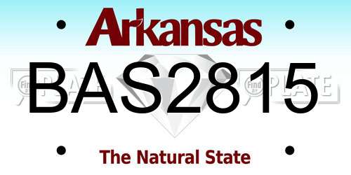 BAS2815 Arkansas License Plate
