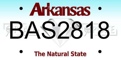 BAS2818 Arkansas License Plate