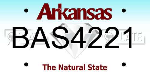BAS4221 Arkansas License Plate