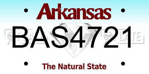 BAS4721 Arkansas License Plate