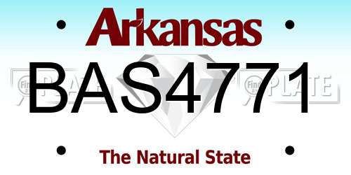 BAS4771 Arkansas License Plate