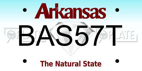 BAS57T Arkansas License Plate