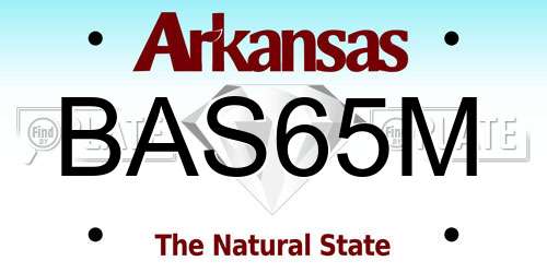 BAS65M Arkansas License Plate