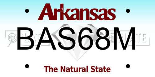 BAS68M Arkansas License Plate