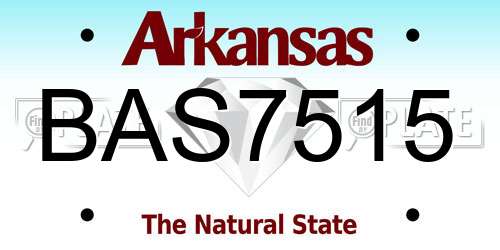 BAS7515 Arkansas License Plate