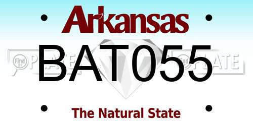 BAT055 Arkansas License Plate