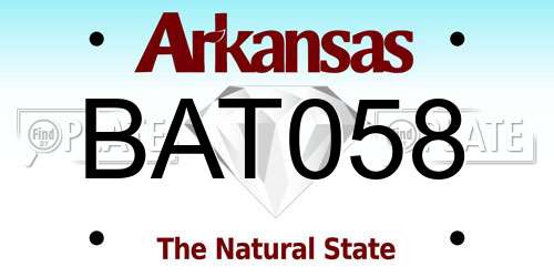 BAT058 Arkansas License Plate