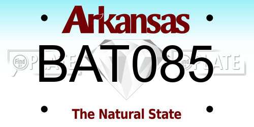 BAT085 Arkansas License Plate