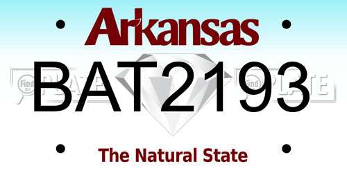 BAT2193 Arkansas License Plate