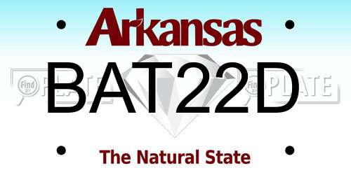 BAT22D Arkansas License Plate