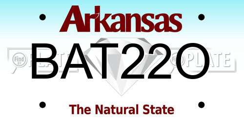 BAT22O Arkansas License Plate