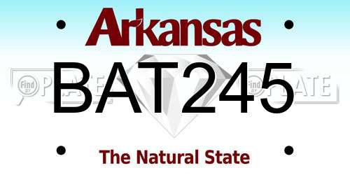 BAT245 Arkansas License Plate
