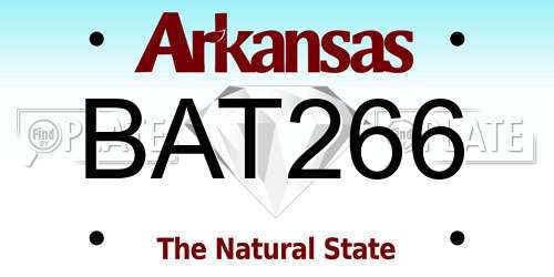 BAT266 Arkansas License Plate