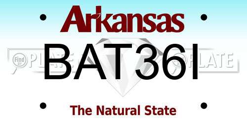 BAT36I Arkansas License Plate